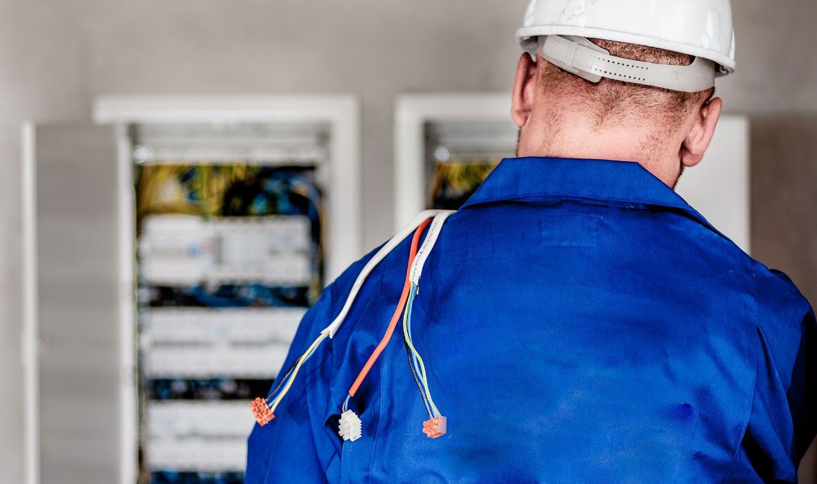 Electrician with Cables over Shoulder 3